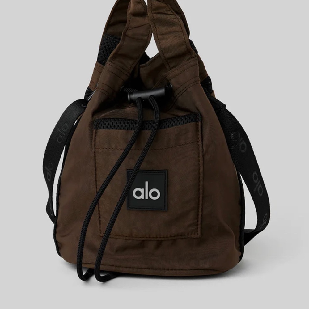 Alo Utility Cross Body Bucket Bag in Espresso + Black - Picture 1 of 13